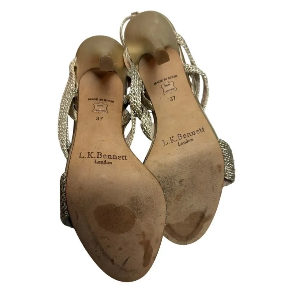 LK Bennett Gold Heels Sz. 37 (US 6.5) - Image 5
