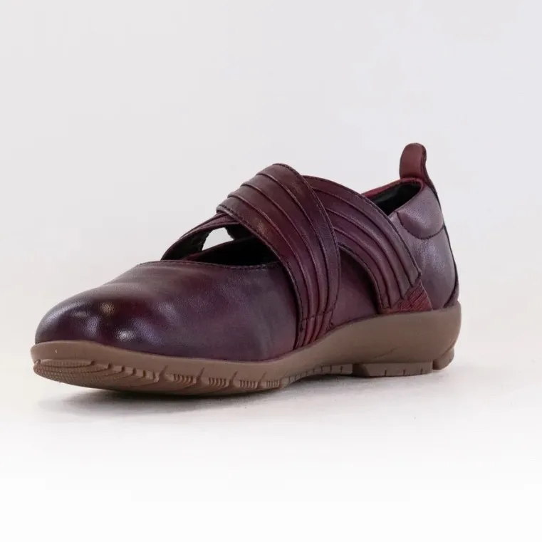 Romika sz 8 Women Loire 04 Amerina Red Leather Criss Cross Mary Jane Flat Casual - Image 2