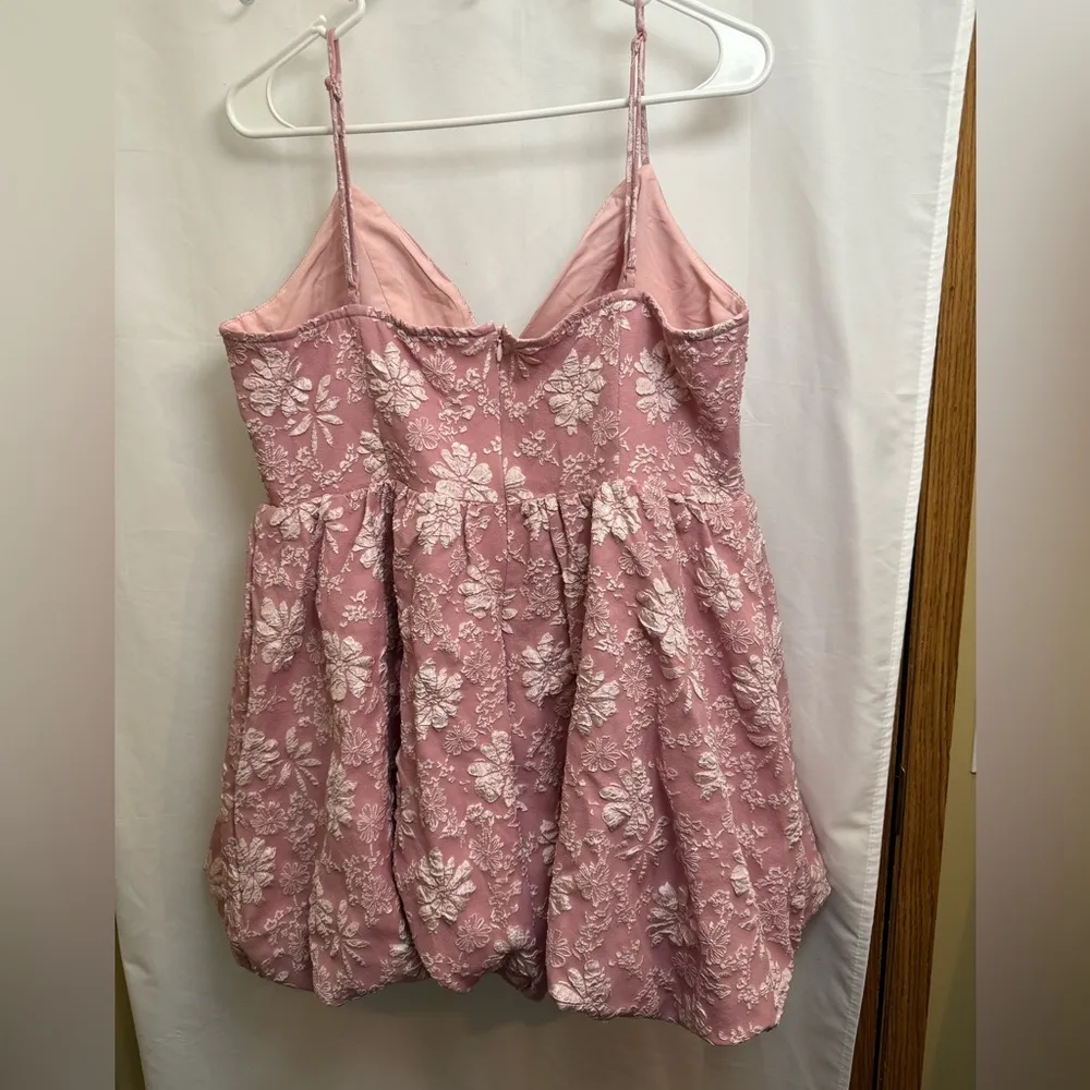 SHEIN Pink Floral Mini Bubble Dress Size 1X - Image 2