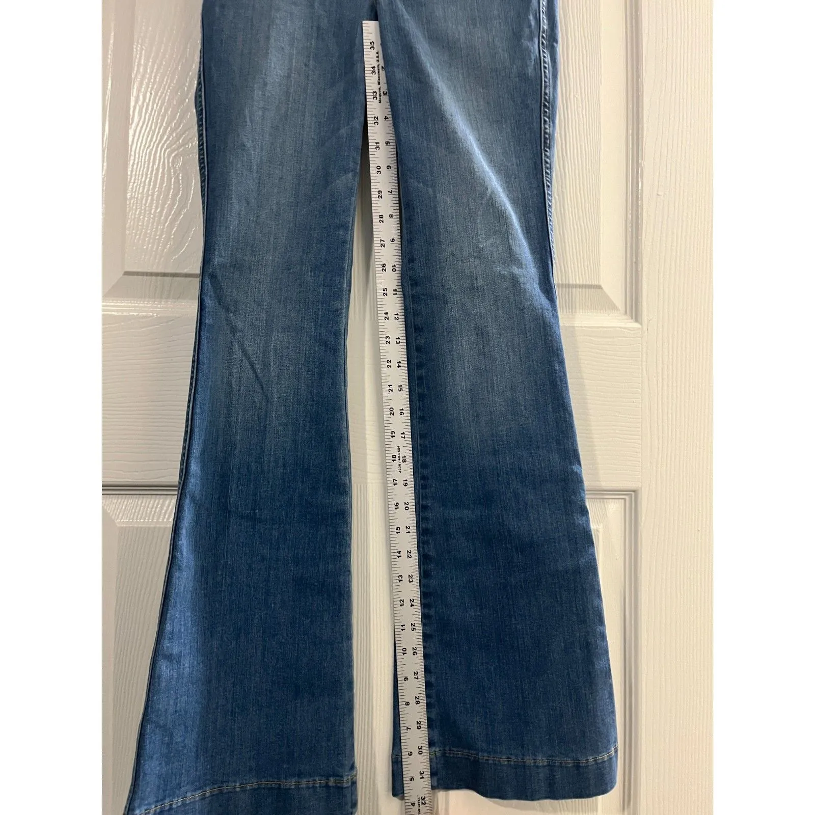 Spanxs Flare Jeans Size Small Vintage Indigo 70s Premium Stretch - Image 10