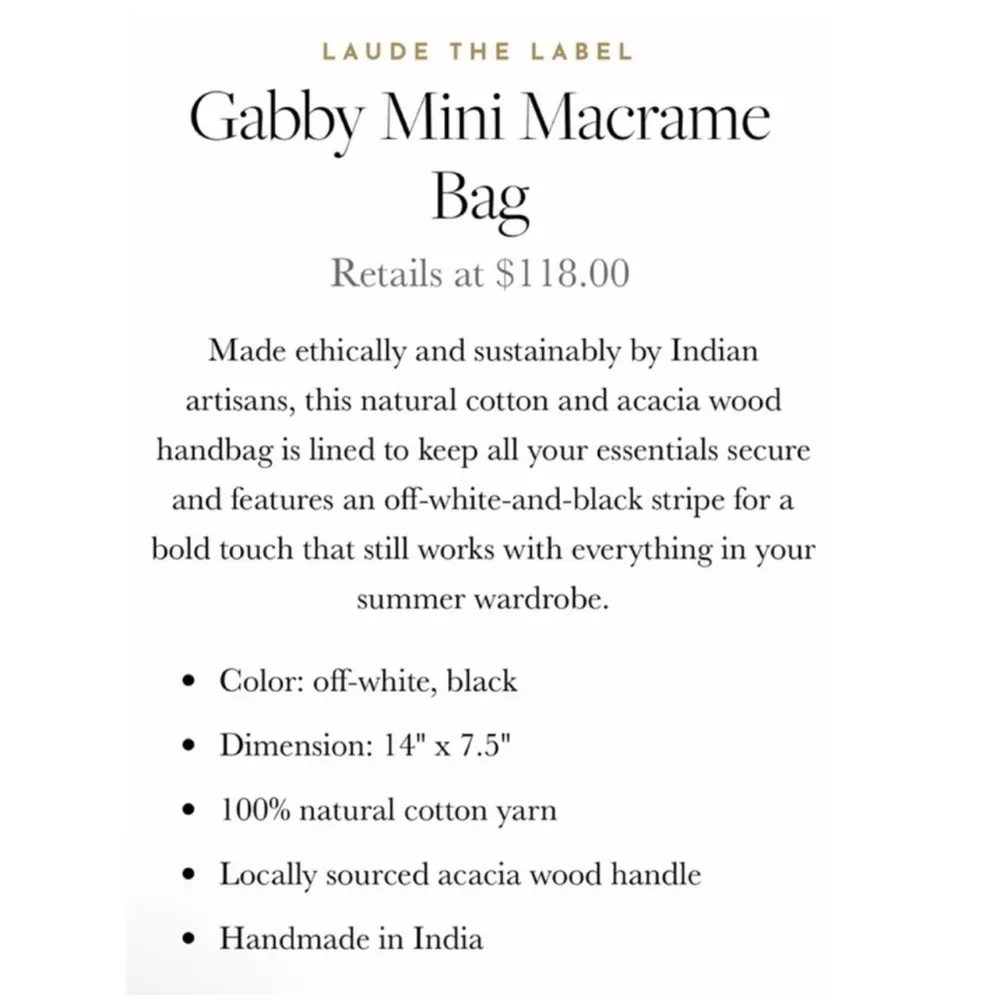 Revolve NWT Curateur × LAUDE THE LABEL Gabby Mini Macrame Bag - Image 12