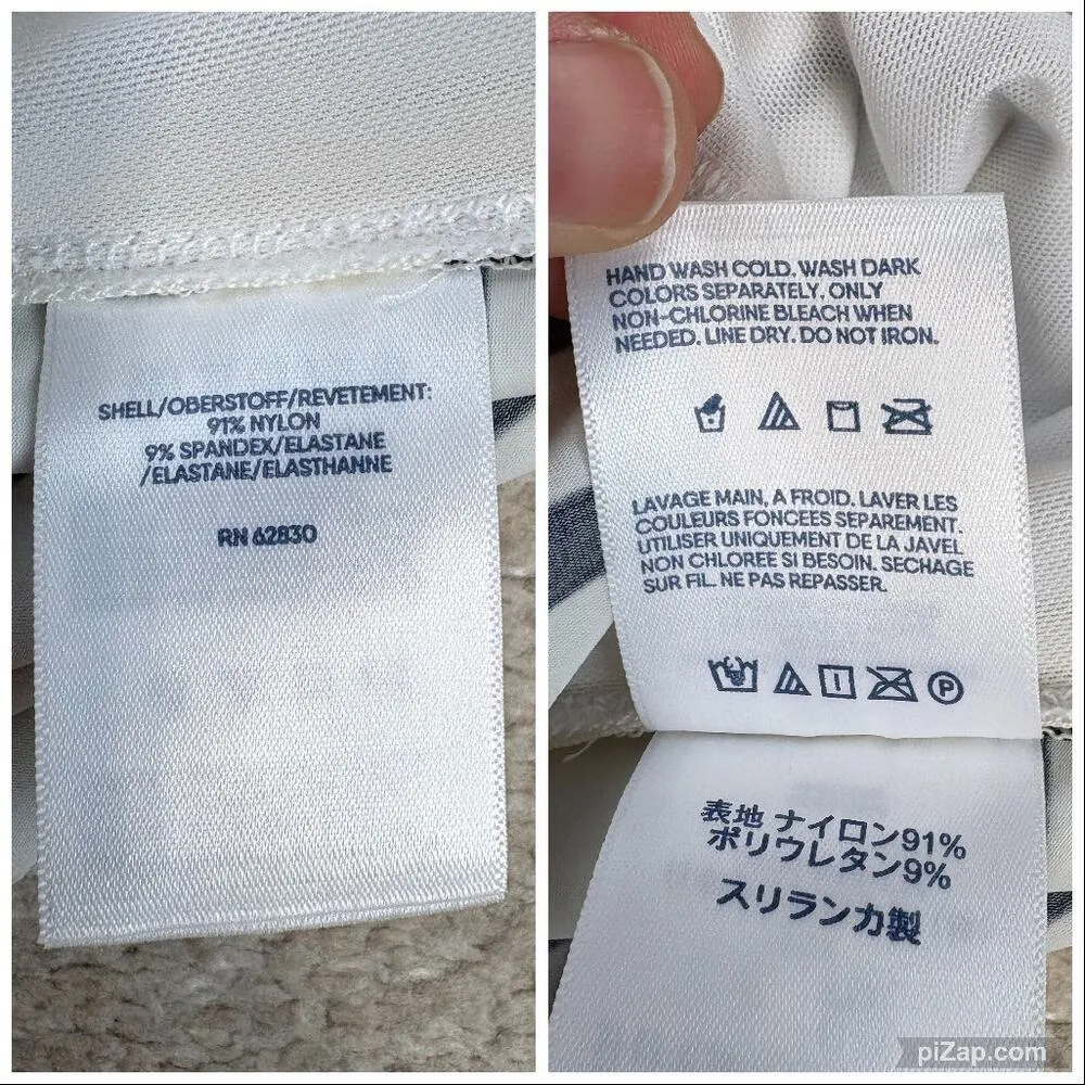 Lands' End Cooling Zip Front Striped Mock Neck UPF 50 Sun Rash Guard Size M - Image 6