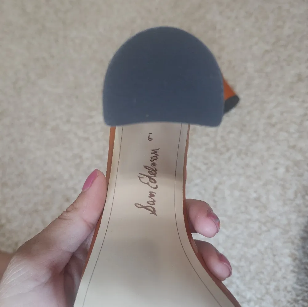 New Sam Edelman Yaro Ankle Strap Sandal Heel Tawny Brown - Image 5