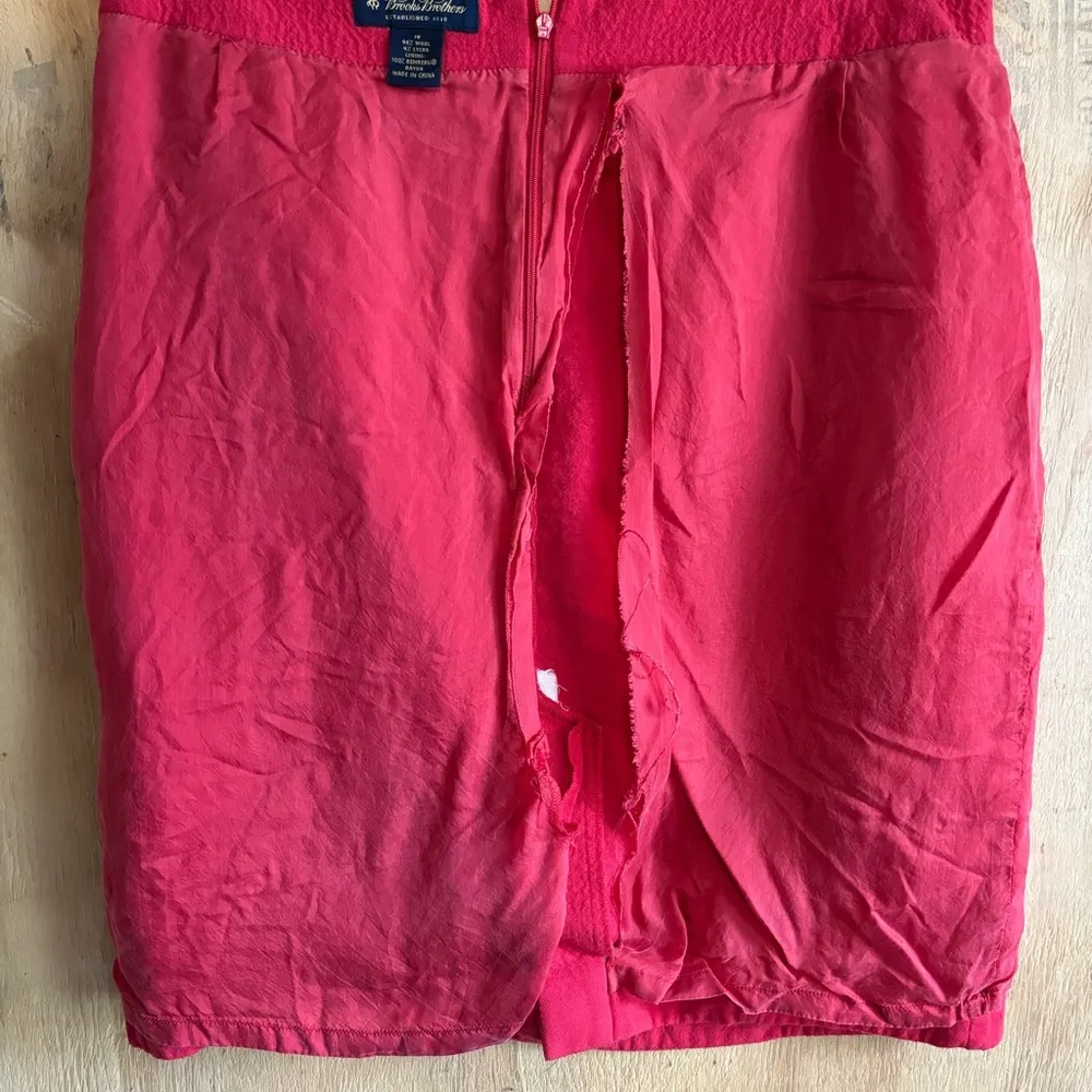 Brooks Brothers Wool Blend Red Pencil Skirt Plus Size 16 - Image 7