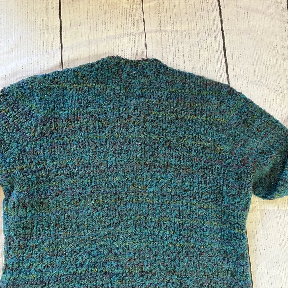 Appleseed’s Blue Green Long sleeve pockets Knit Cardigan Sweater no size tag - Image 13