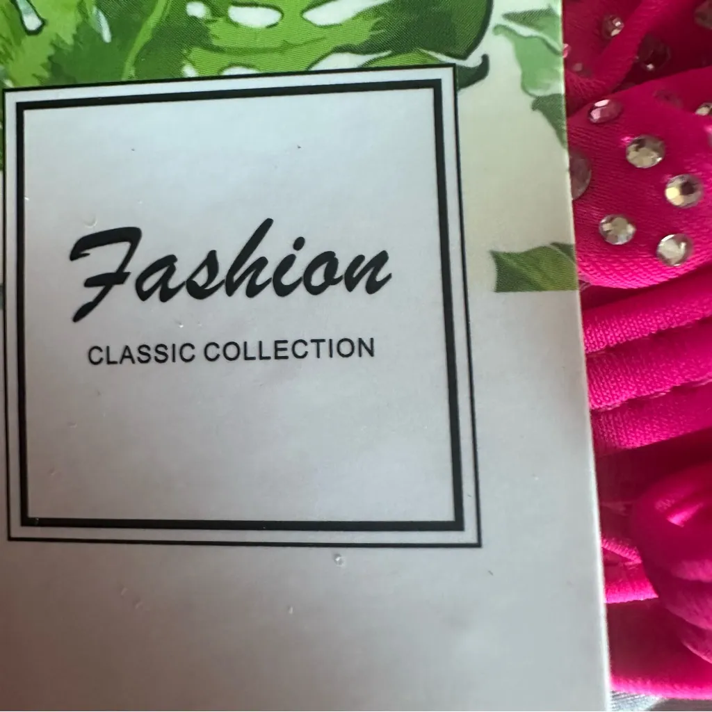 Glamorous Pink Sequin Bikini Set Size L - Image 5