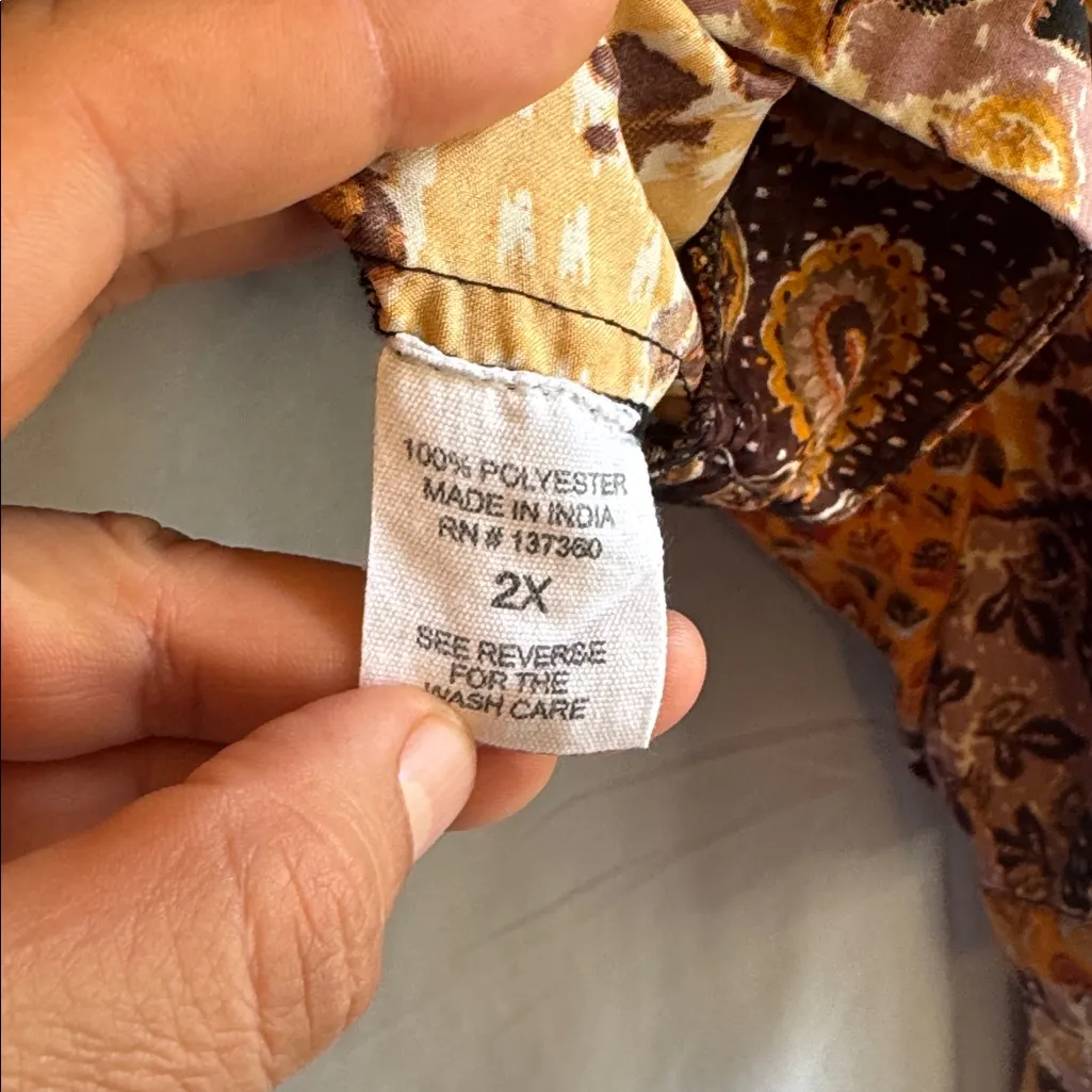 Truth Multicolor Patchwork Design Orange Size 2X - Image 4