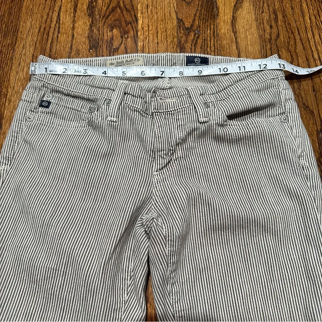 AG The Jodi Crop High Slim Flare Striped Crop Jeans 24R - Image 6