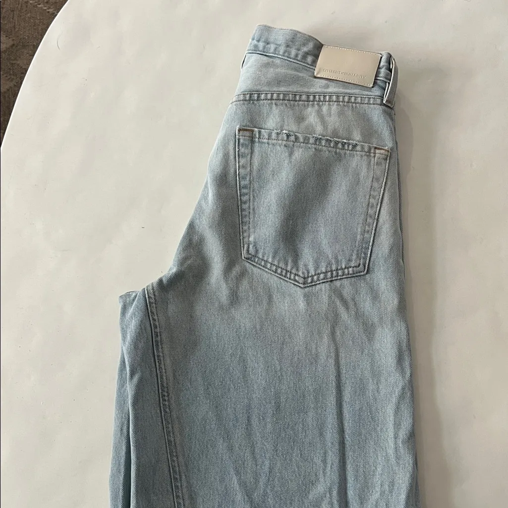 Citizens of Humanity Tessa High Rise Culotte Wide Leg Jeans in Glacier Size 27 - Image 7