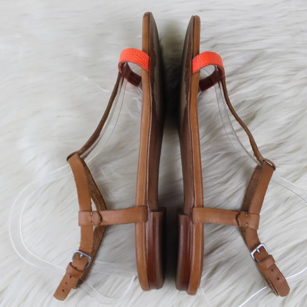 Madewell The Sonny T Strap Sandals Lizardstamp 8.5 - Image 4