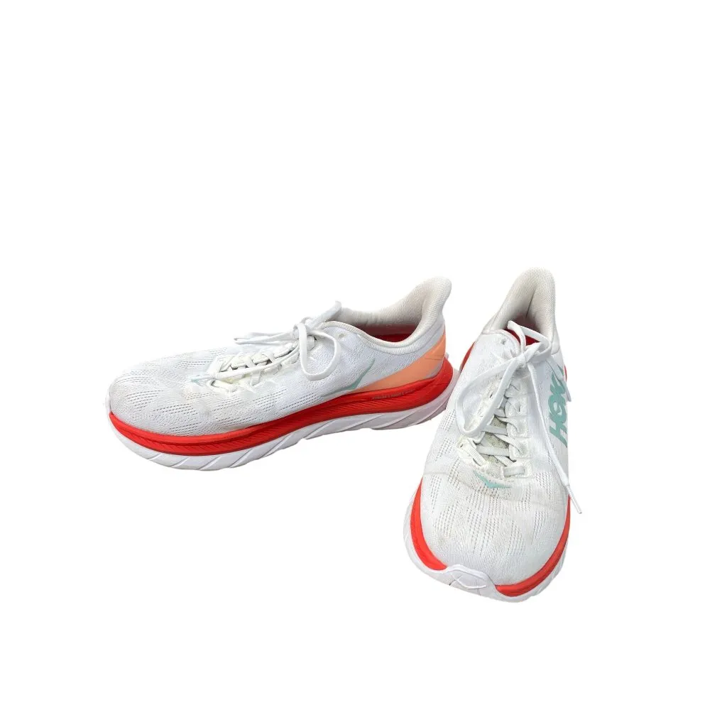 Hoka One One Mach 4 Womens White Red Running Shoes sneakers size 10B sku 8829 - Image 2