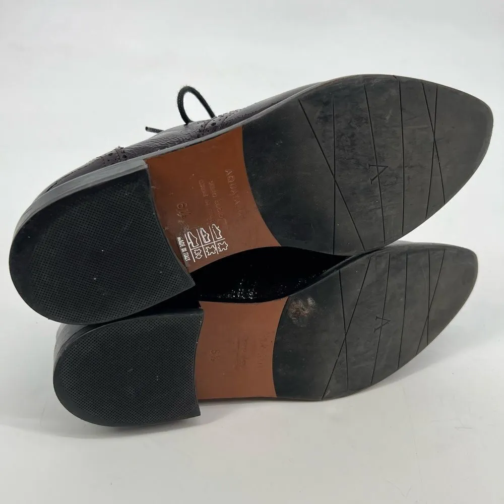 Aquatalia Gwen Naplak Oxford Shoes Burgundy Wine Sz‎ 6.5 - Image 2