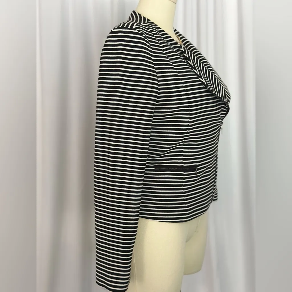 Alice Hope Black and White Striped Blazer (1002) Size L - Image 5