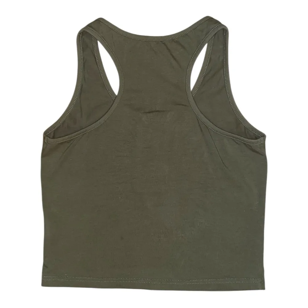 basic army green racer back cropped tank top Size L - Image 4