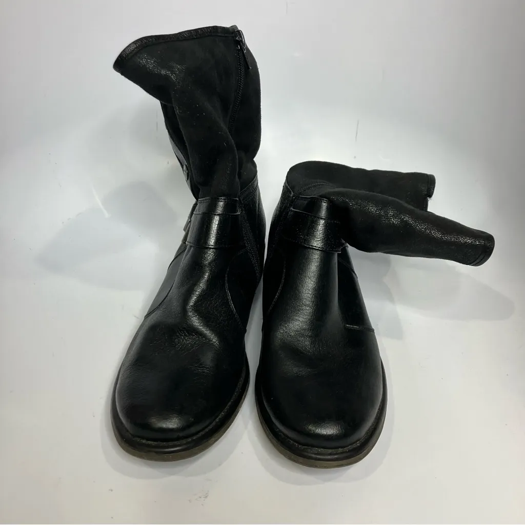 Baretraps Shakira‎ black leather boots women’s size 9.5 buckle casual zipper - Image 2