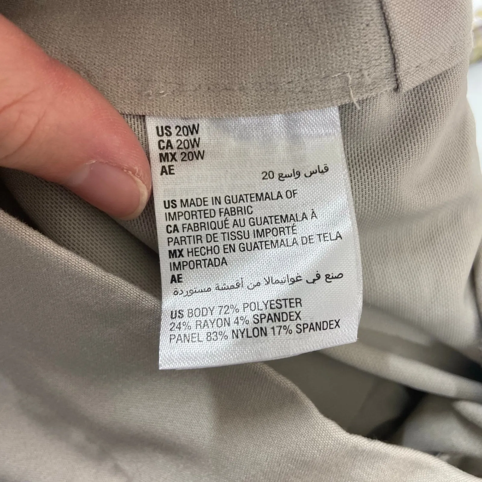 JM Collection women's grayish tan stretch pocket straight fit dress pants 20W - Image 10