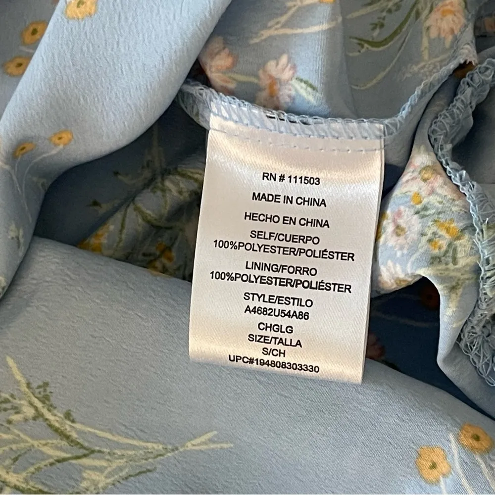 Lily Rose bustier ruffles wrapped floral blue mini dress size XS NWT - Image 14