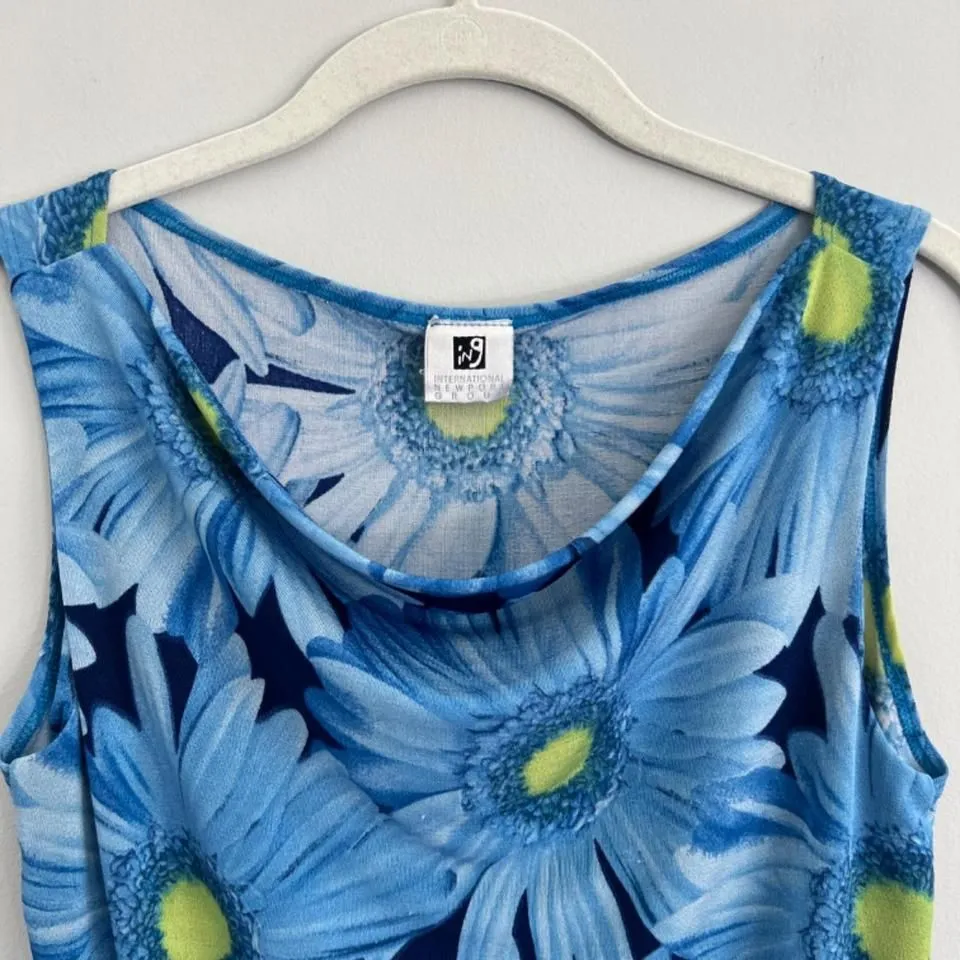 VINTAGE‎ BLUE ING FLORAL COW NECK TOP Size M - Image 2