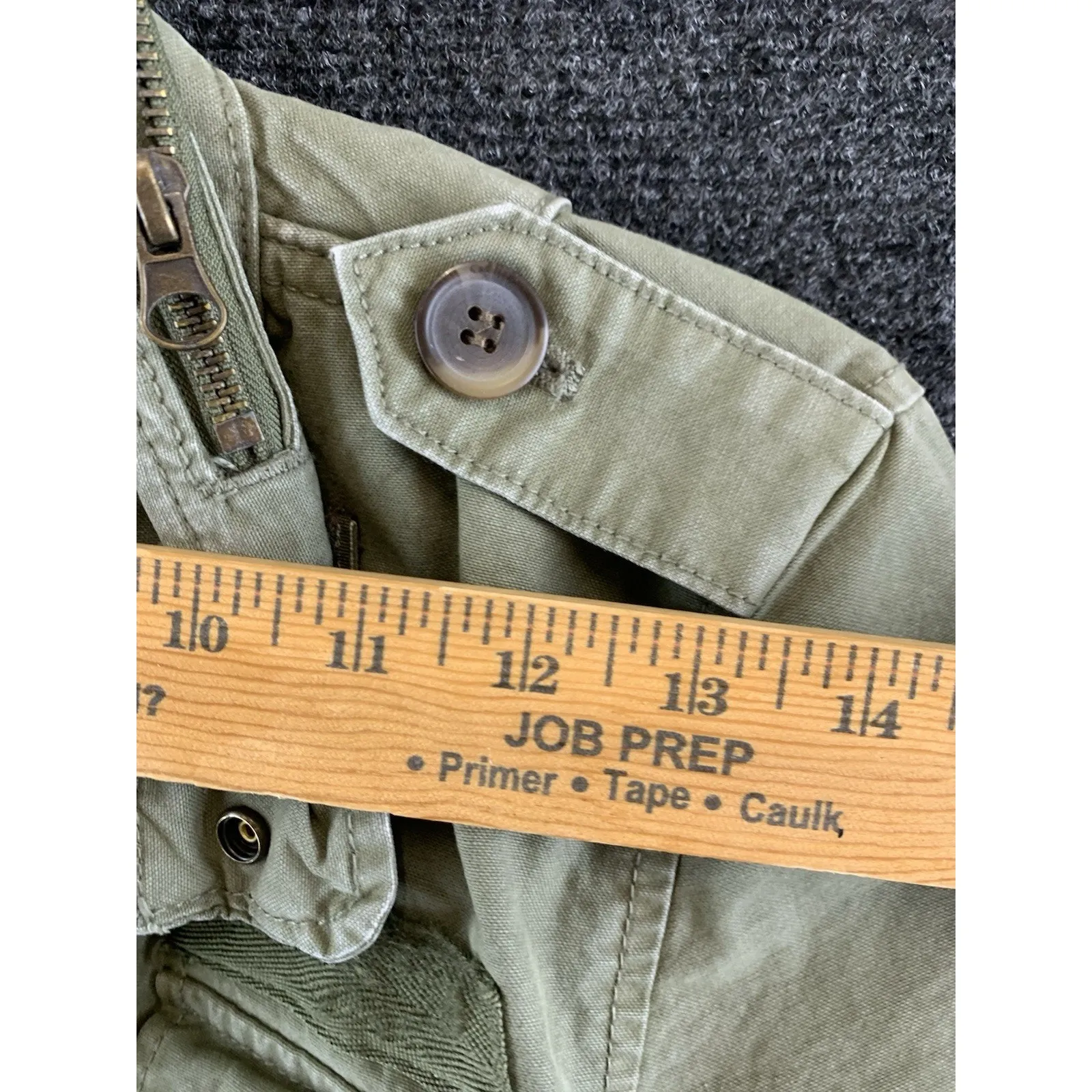 ZARA Women’s Jacket Army Utility Ajustable Waist Drawstring Zipper Green Size S - Image 10