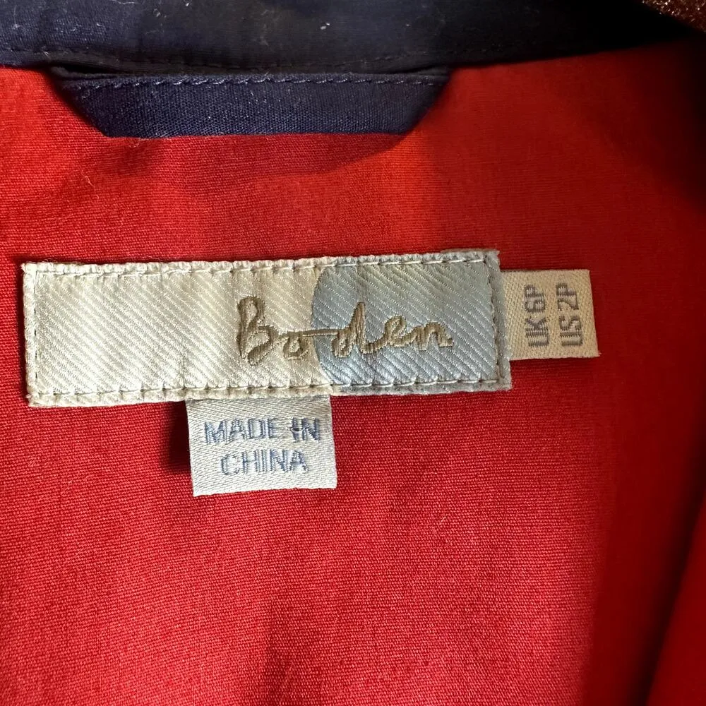Boden Navy Blue and Red Colorblock Rain Coat Size 2P - Image 5