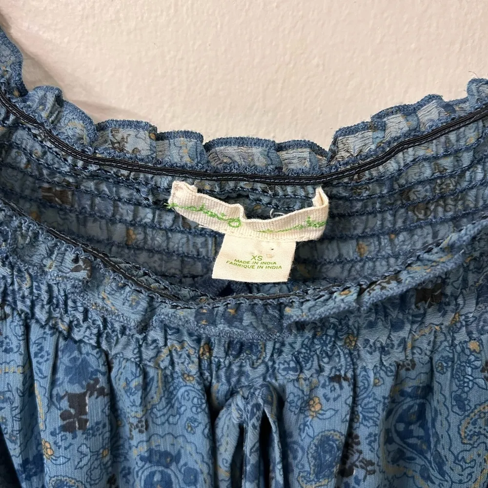 Staring At Stars Dress Boho Western Blue Paisley Print Sz XS Anthropologie - Image 4