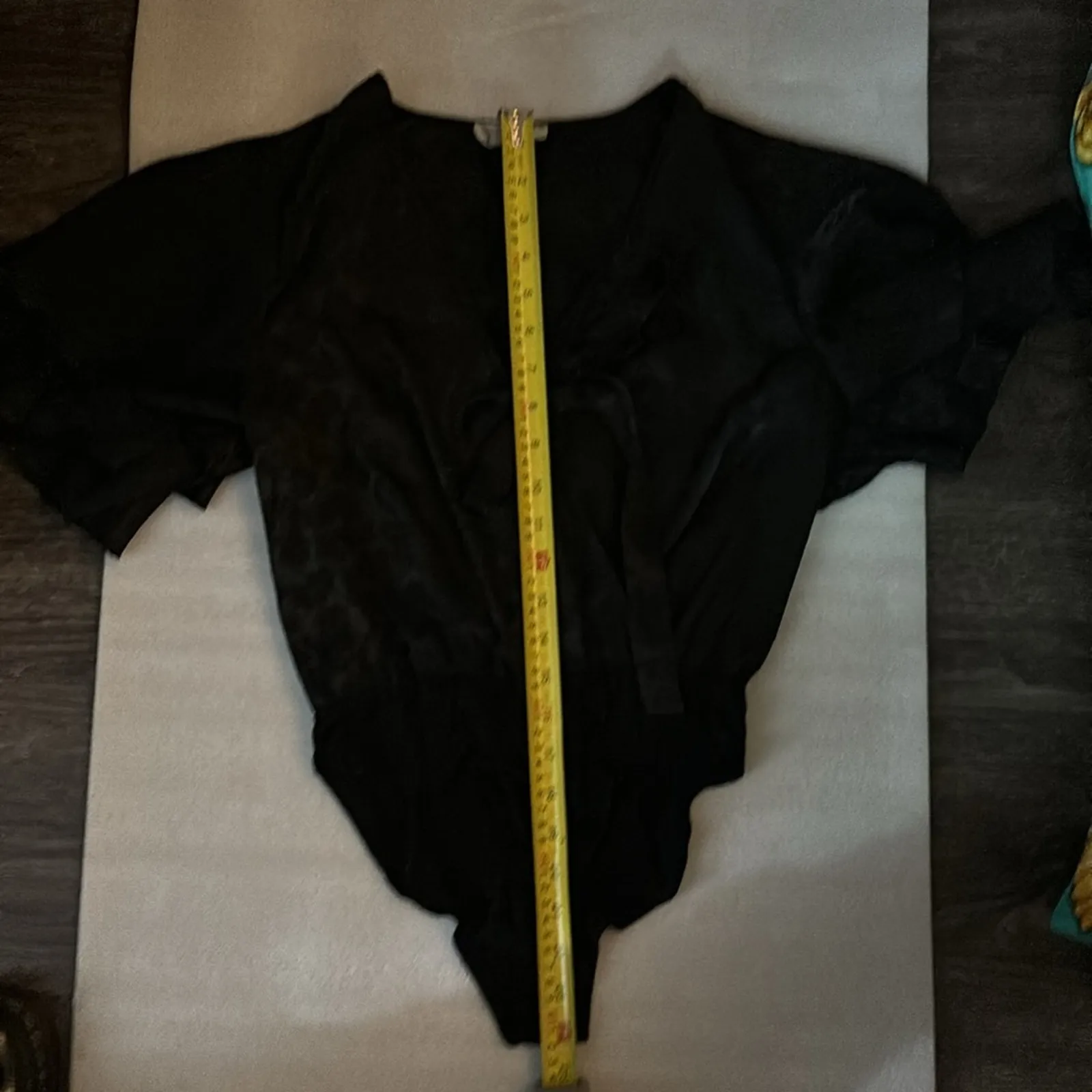 Altar’d States Black Tie Front Cheetah Print Flutter Sleeve Bodysuit S Mobwife - Image 7