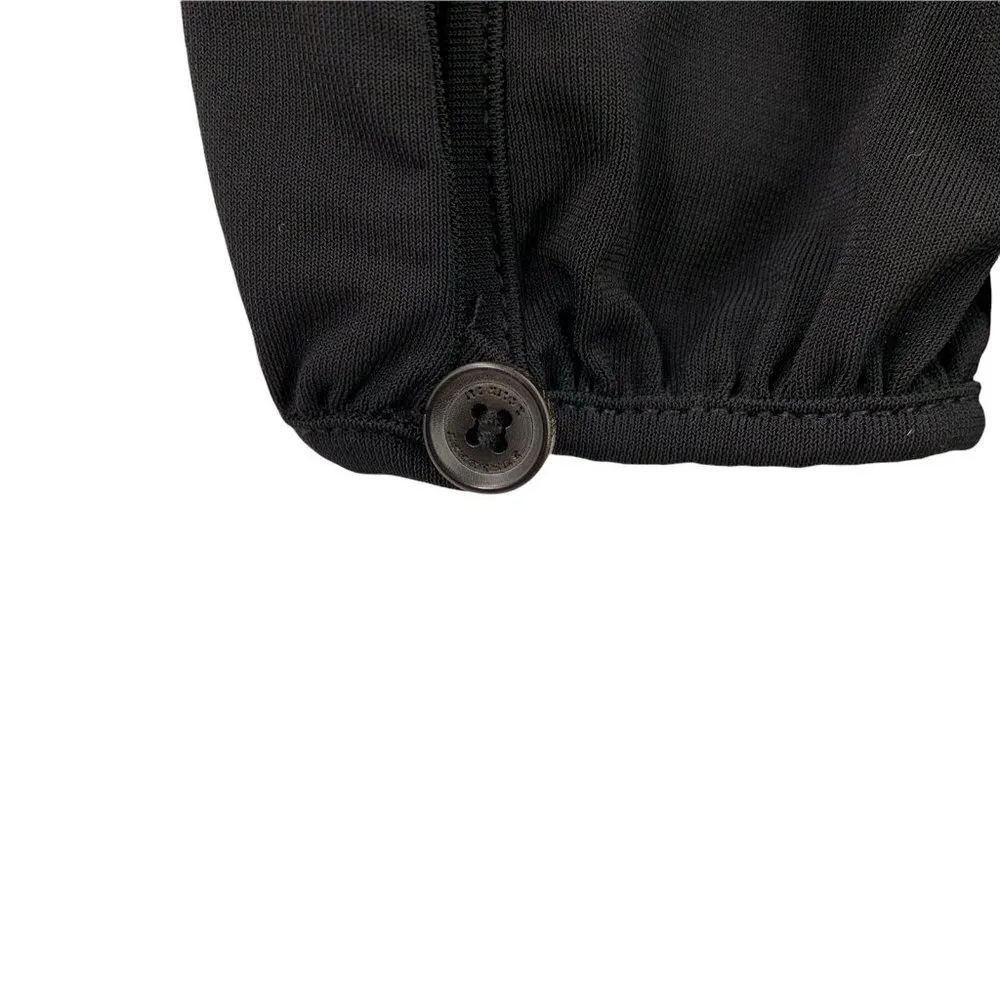 Burberry Black Stretch Jersey Long Sleeve V-Neck Tunic Top Size Small - Image 5