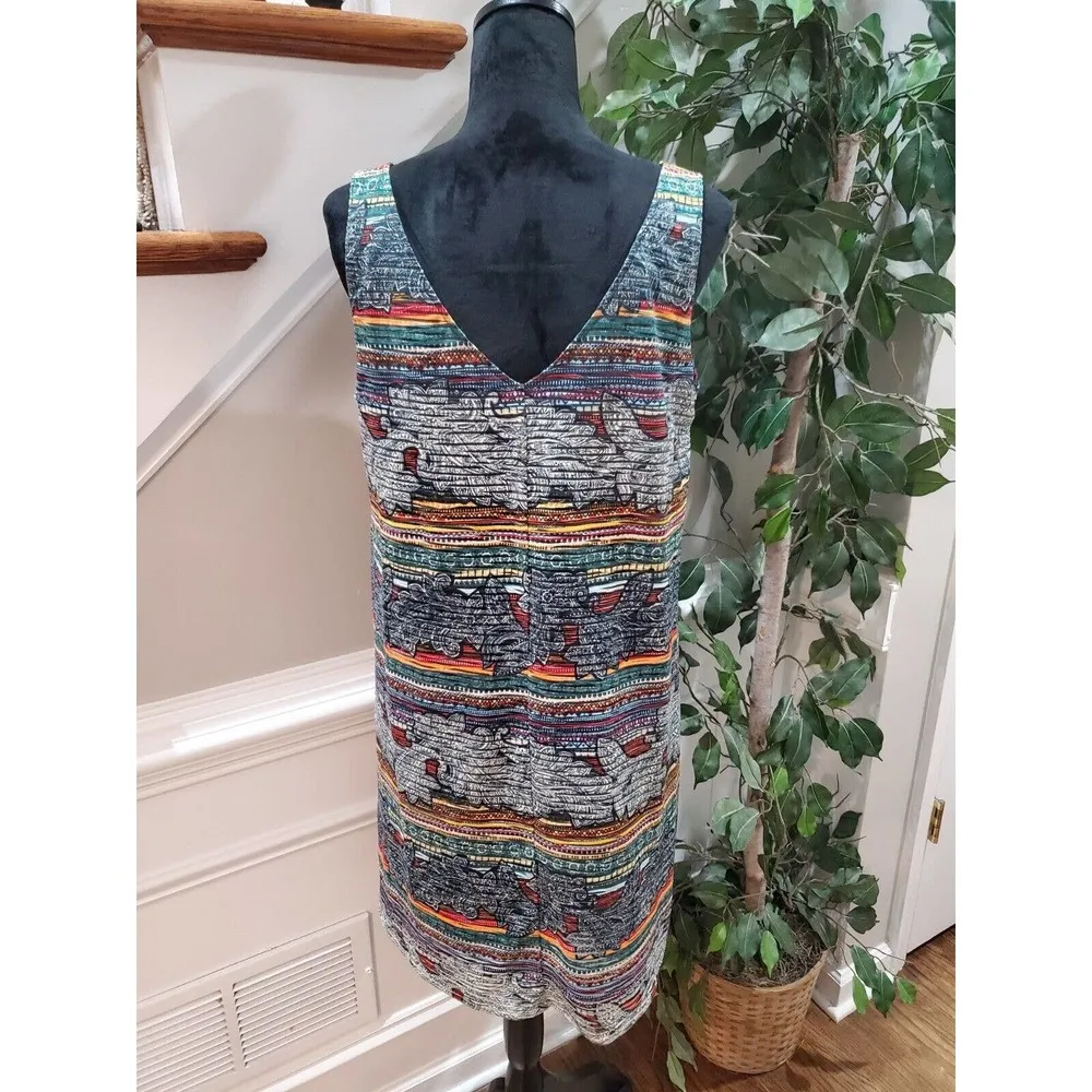 Ronni Nicole Women's Multicolor Polyester V Neck Sleeveless Knee Length Dress 12 - Image 6