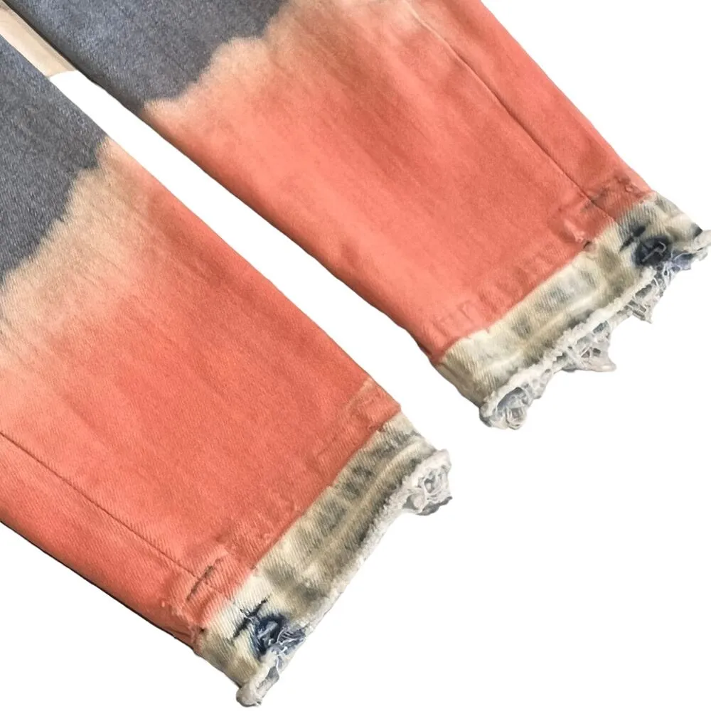 7 For All Mankind The Skinny Crop Unrolled Jeans Womens Size 28  Coral Bleach - Image 9