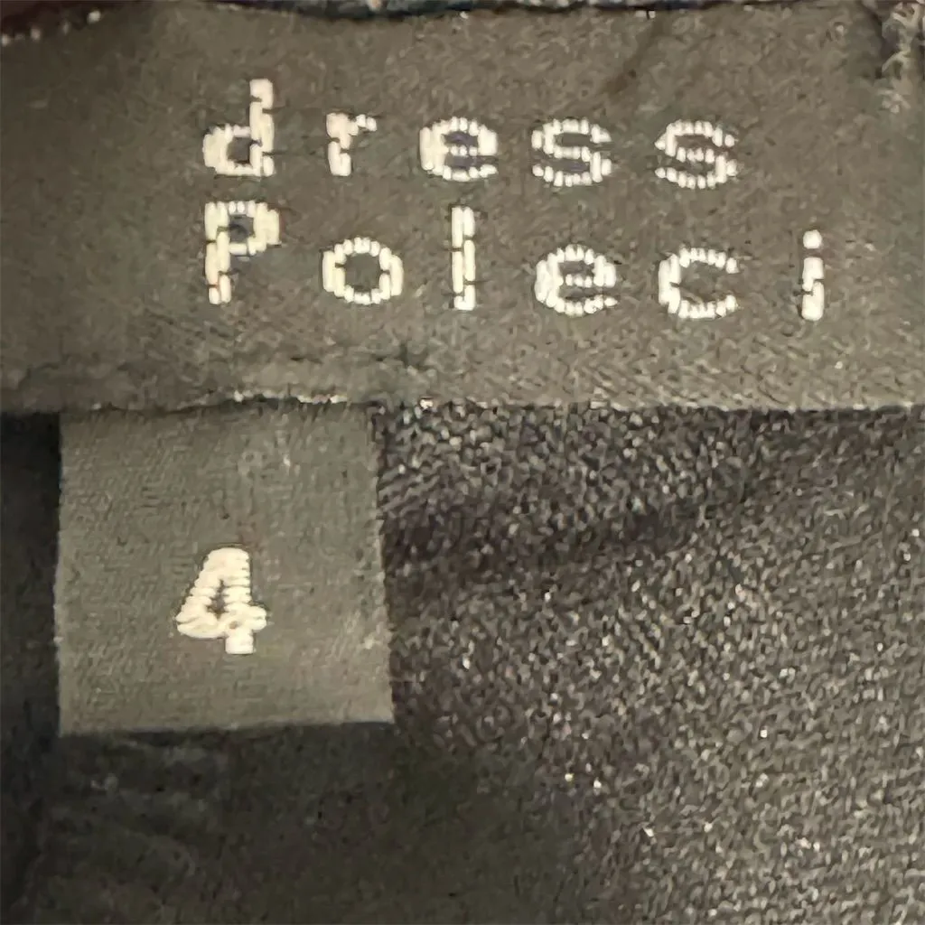 Poleci Black Metallic Lace Beaded Slip Dress Size 4 Cocktail Y2K Coquette Glam - Image 7