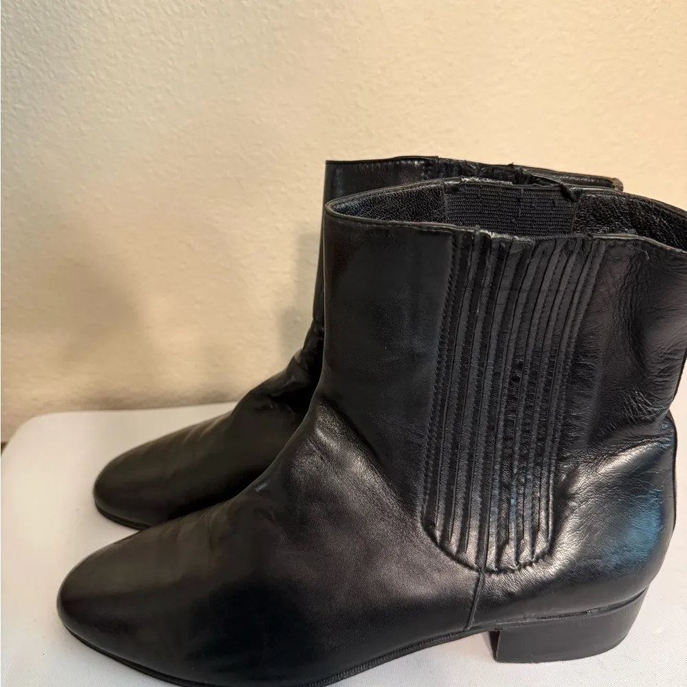 Mario Bruni Vintage Leather Boots Black Ankle Zip Italian Made Women’s 11 Retro - Image 7