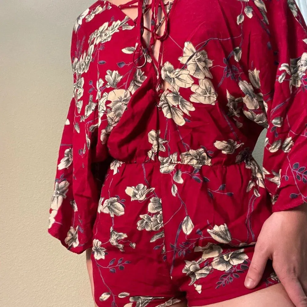 COTTON CANDY Lace Up Romper - Image 2