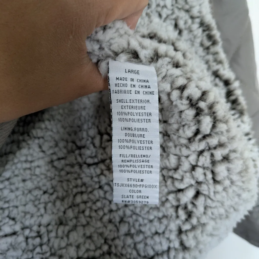 Thread & Supply Quilted Utility Jacket Sz L Olive Grey Green Size L - Image 4