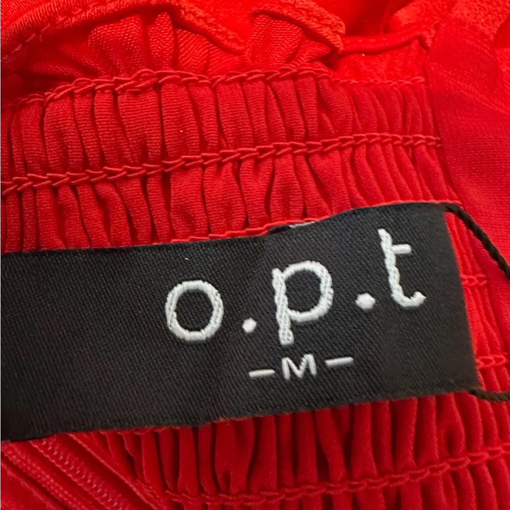 NWT O.P.T. x  Red Midi Dress Side Thigh Slit Size Medium Valentine’s Day - Image 8