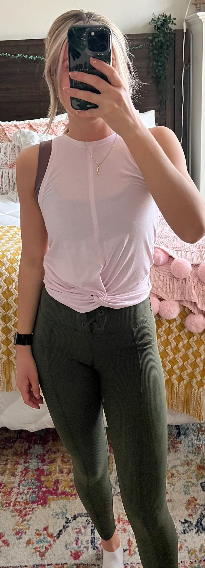 Baby Pink High Neck Tank  - Image 3