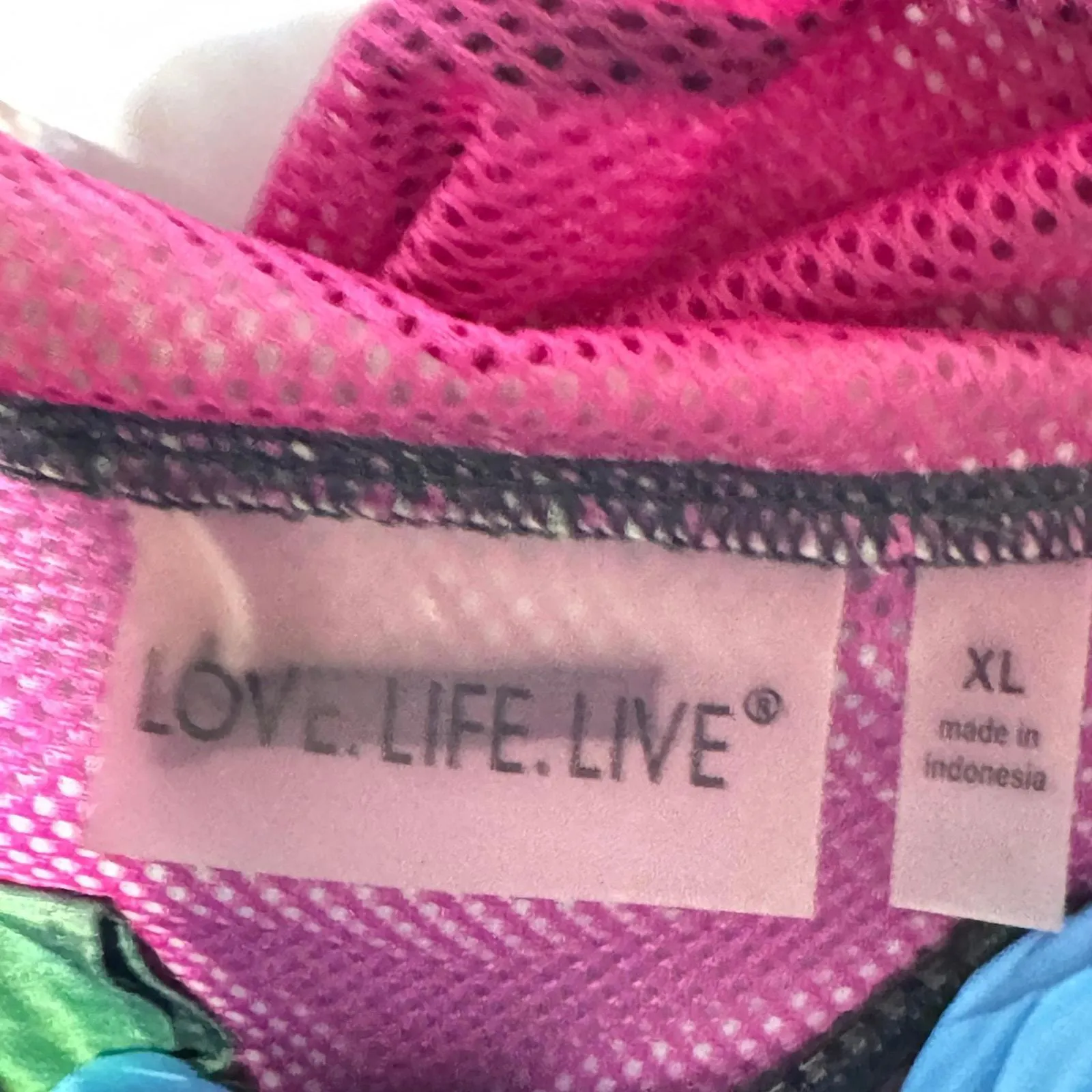 Love Life Live Women's XL Tie Dye Hooded Windbreaker Jacket - Image 2