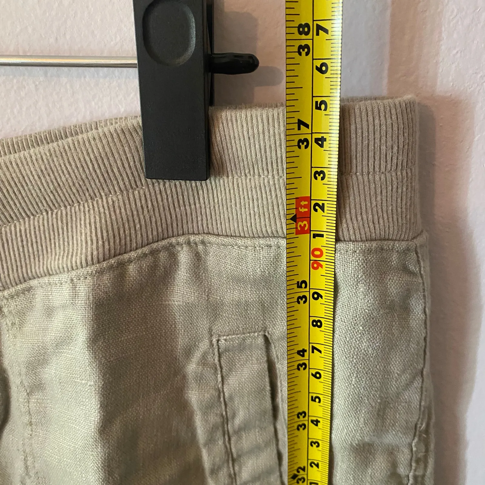 Standard James Perse Gray Tan Lounge Pants 100% Linen Straight Leg size 3/ Large - Image 9