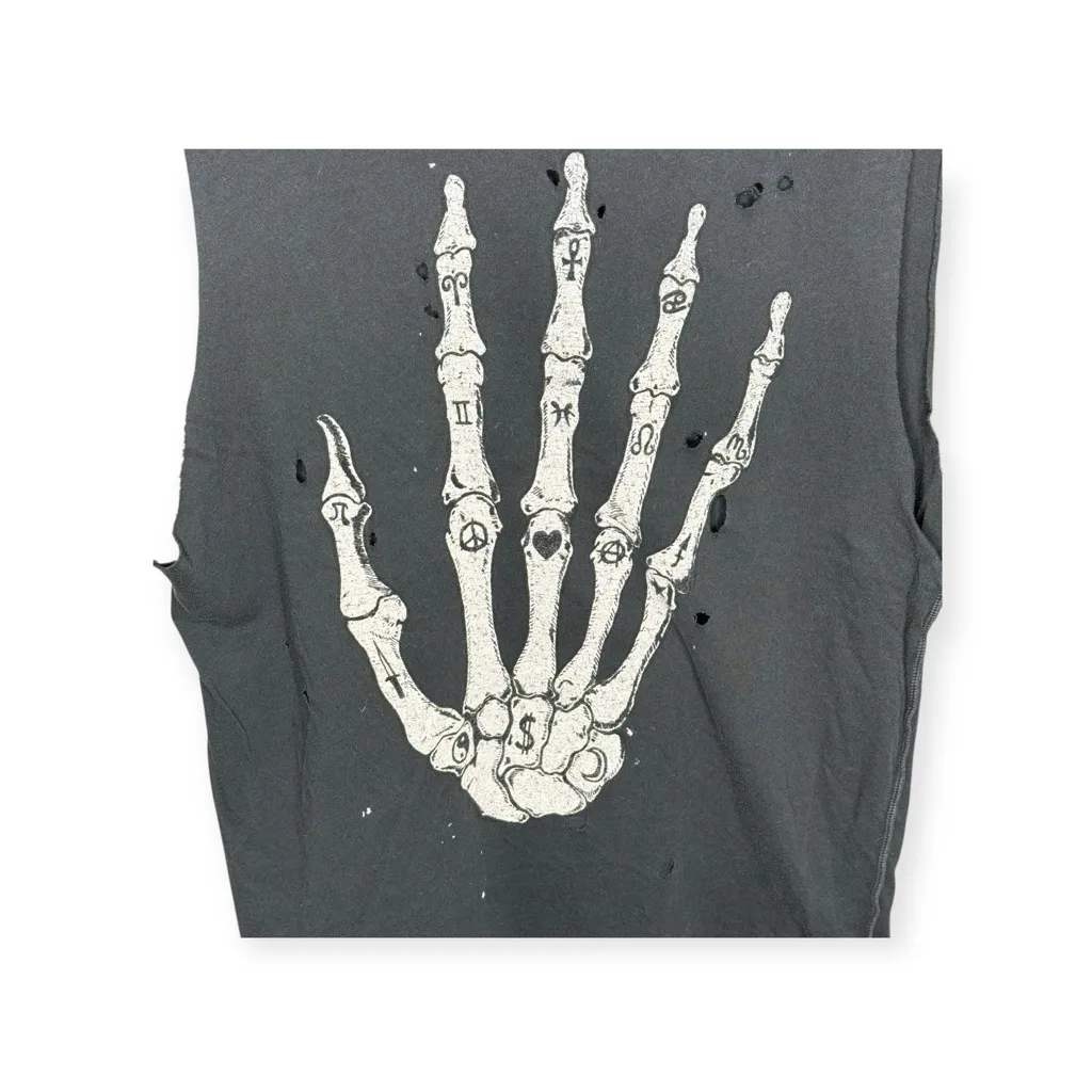 Rare: UNIF 𖤐 Y2K Skeleton Skull Hand Muscle Tee Tank 𖤐 Vintage Black 𖤐 Small 𖤐 - Image 9