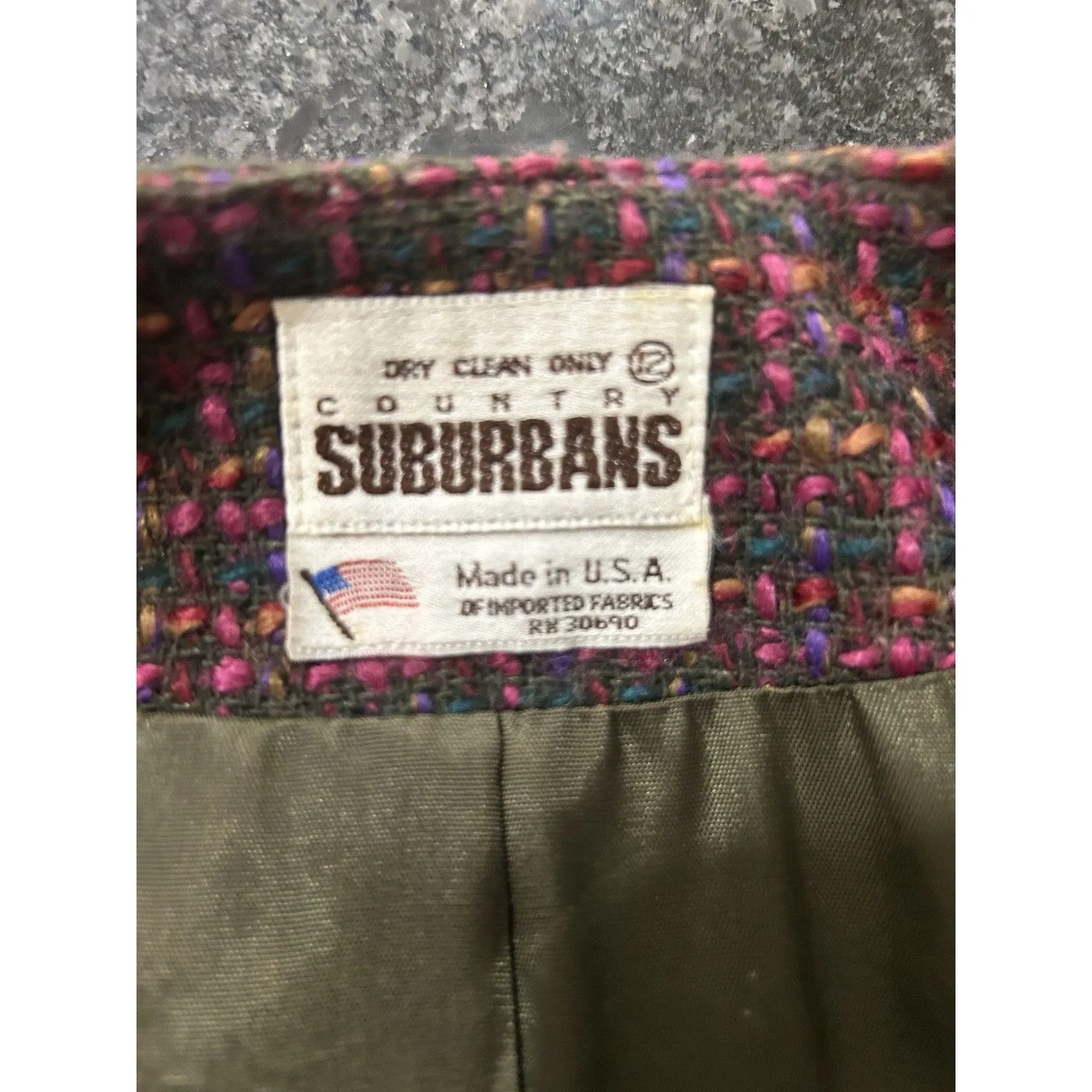 Vintage Country Suburbans Magenta Boucle Blazer Size 12 Boxy Fit Granola Hipster Pink - Image 4