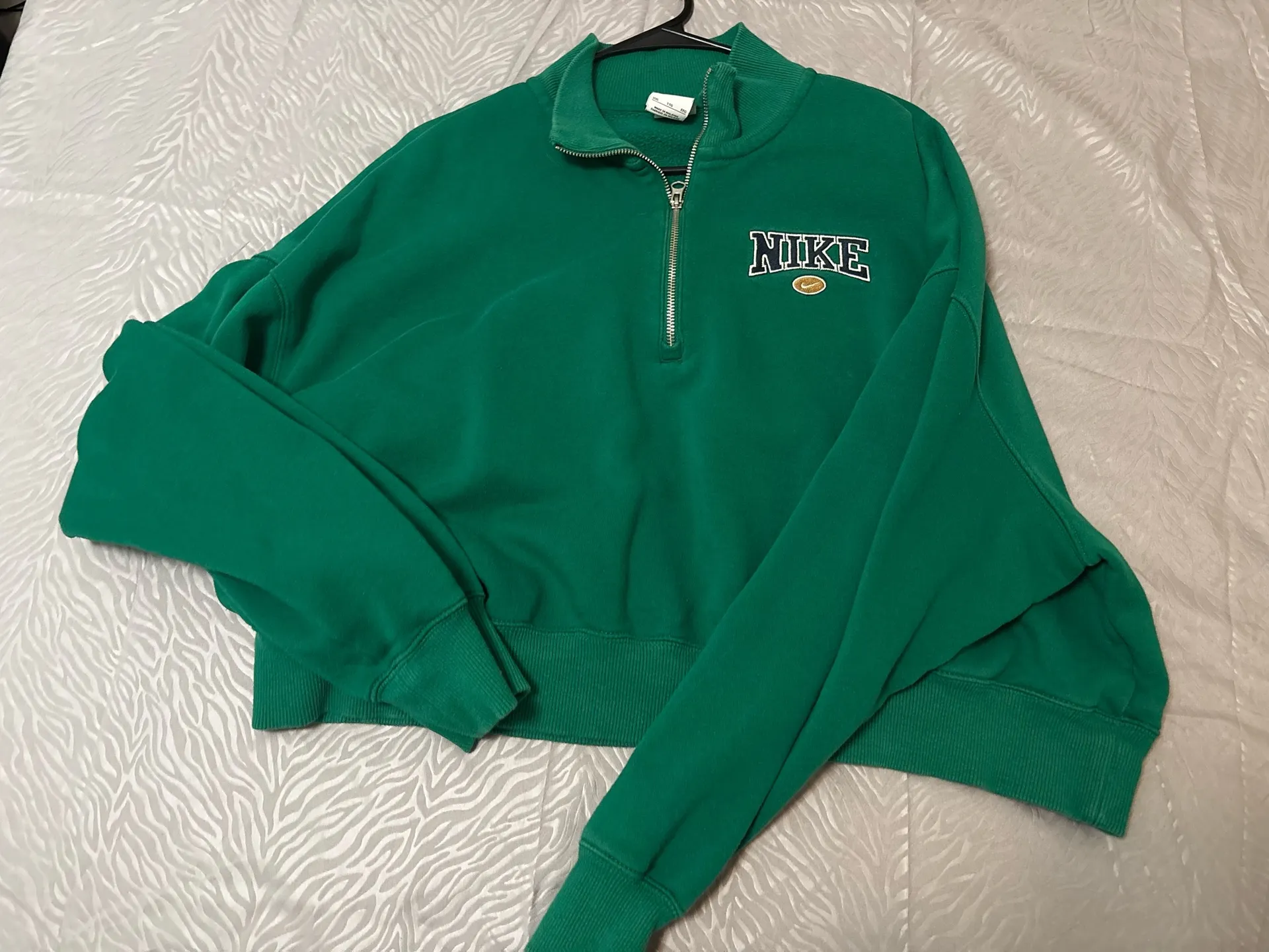 Nike Cropped Quarter Zip – Green (Oversized Fit) - Image 2