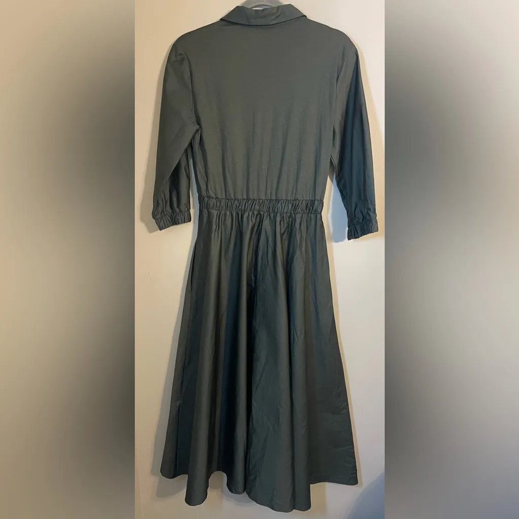 MaxMara Dark Green Midi Dress - Image 13