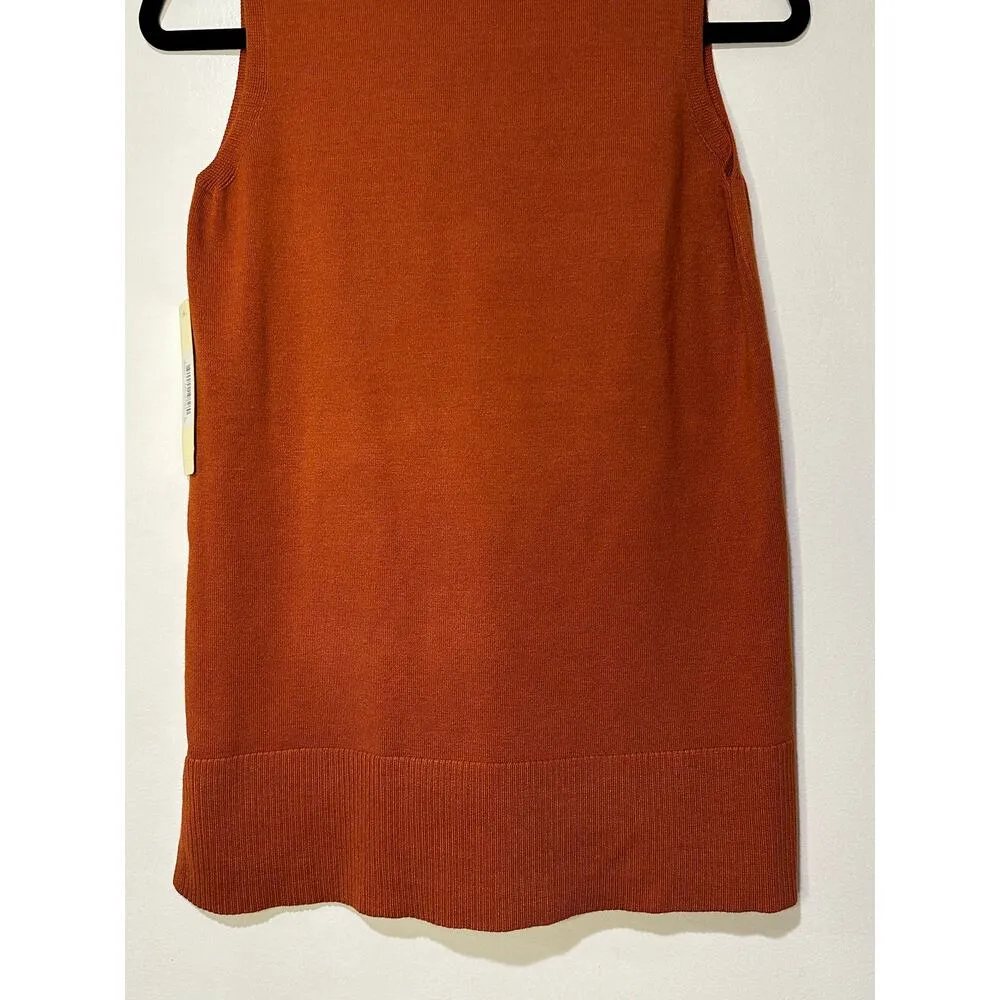 Cyrus Women's Size XS Knit Sweater Vest Firecracker Rust V-Neck New w/ Tags - Image 9