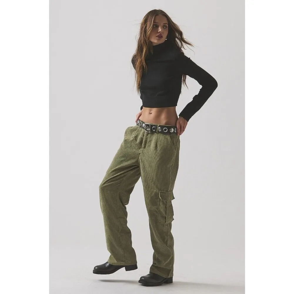 superdown Willow Cargo Pants in Army Green Small New Womens Corduroy Trousers - Image 11