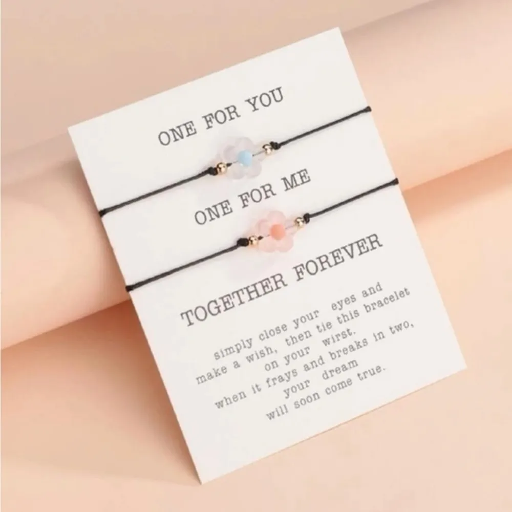 Flower‎ Friendship Bracelets Black - Image 2