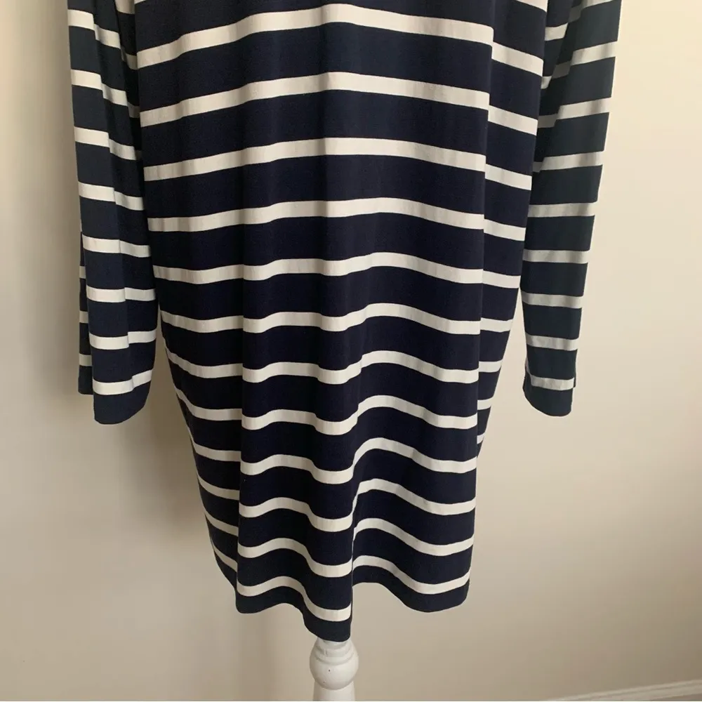 J Jill Blue White Striped Button Pockets Cardigan Size L - Image 9