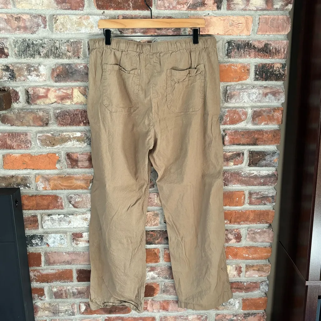 Rag & Bone Tan Logan Linen Blend Beach Pants, L - Image 6