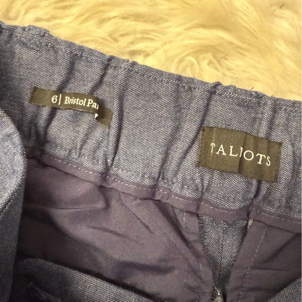Talbots Bristol Pants – Size 6 – Blue Chambray Wide Leg Crop - Image 5