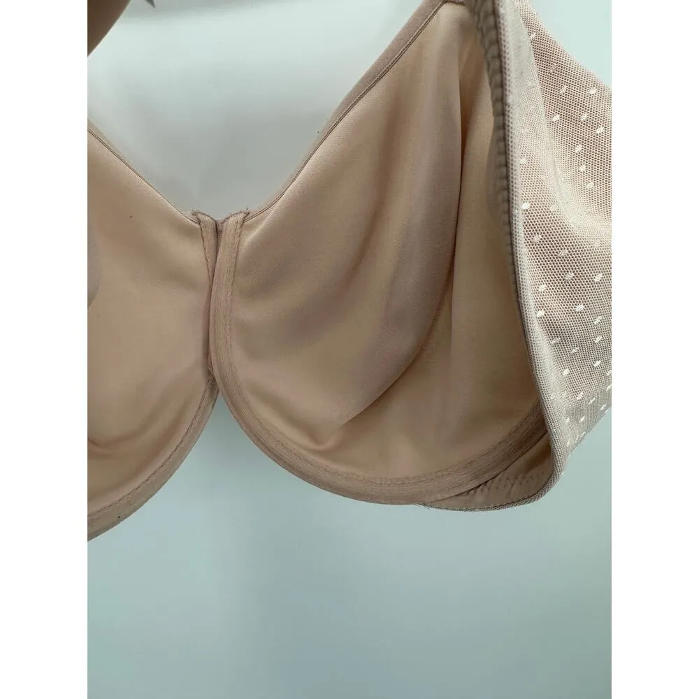 Wacoal Underwire Unpadded Bra Women 40DD Nude Beige Low Profile Minimizer - Image 4