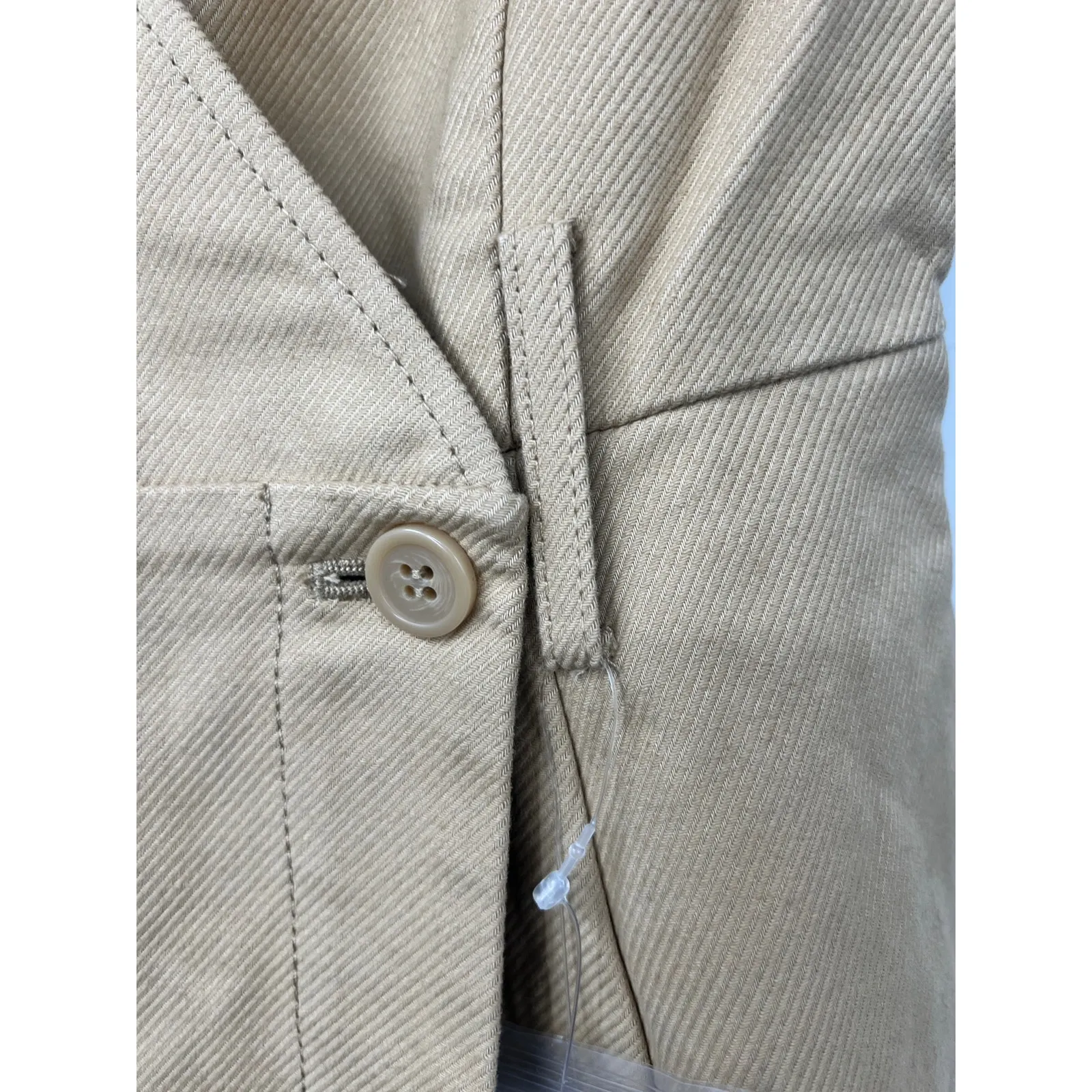 MOUSSY Women's V Neck Belted Waist Denim Dress Sleeveless Solid Khaki‎ Size S 1 Tan - Image 5