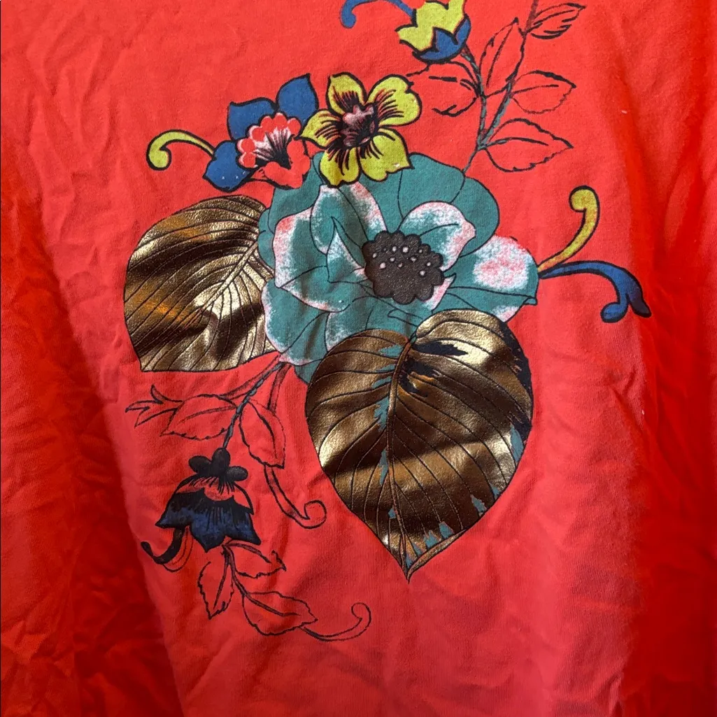 White Stag orange Floral Tee xl - Image 2